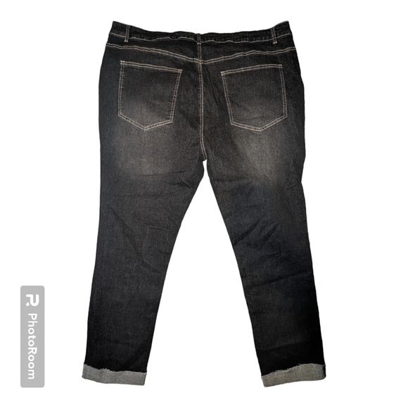 FLAMINGO HIGH Waisted Distressed Stretch Curvy Ankle LENGTH FRAYED Jeans - Picture 3 of 10